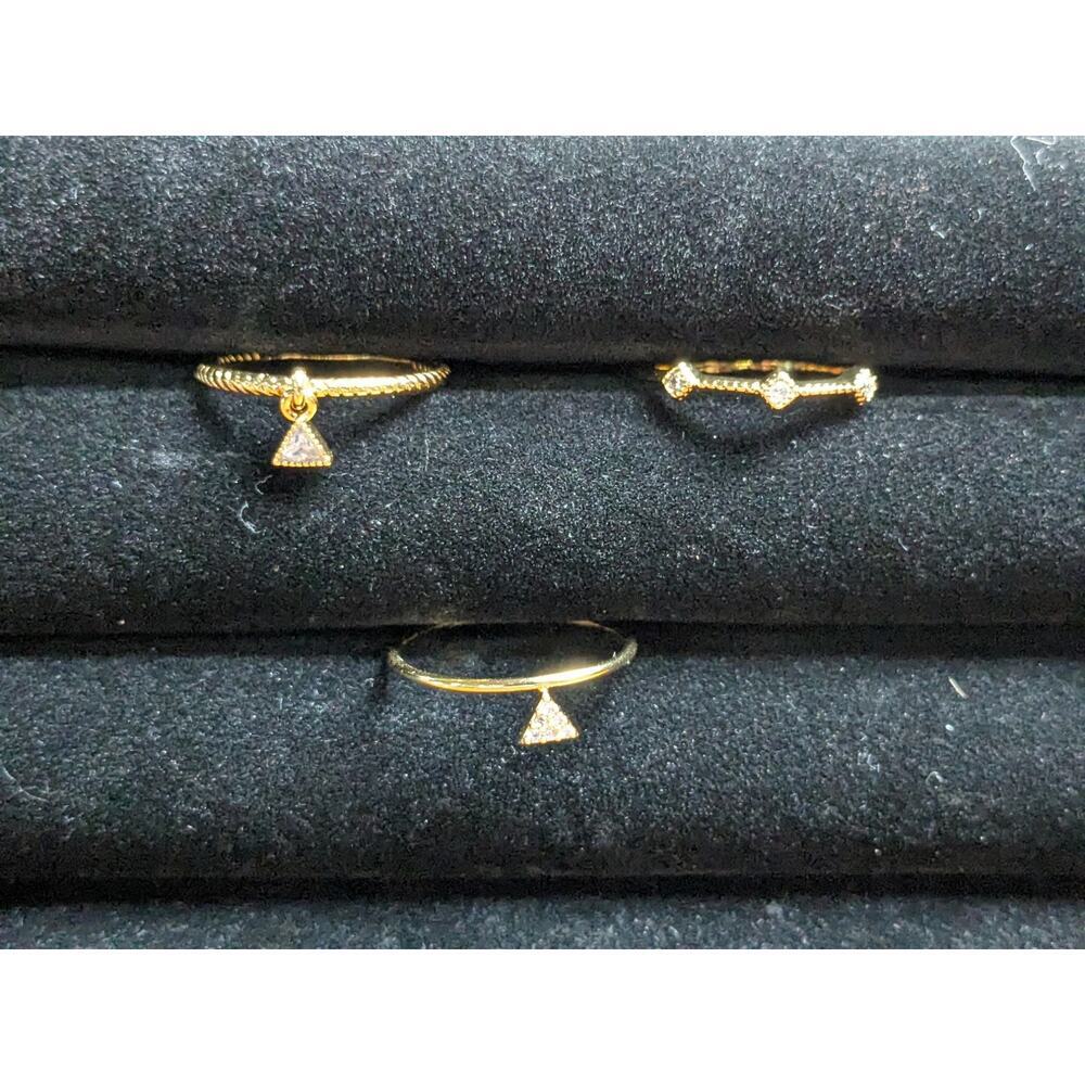 Ettika NWT Crystal Embellished Rings stacking set of 3 rings size 7